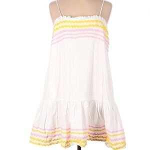 Lisa Marie Hernandez for Target Ric Rac Dress Linen Blend White,Pink,Yellow Sz M